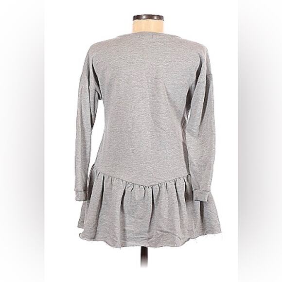 Susina long sleeve drop waist grey sweatshirt dress, size small - Picture 2 of 11